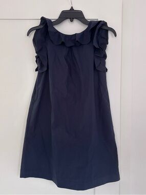 Crewcuts Navy Ruffle-Trim A-Line Dress
